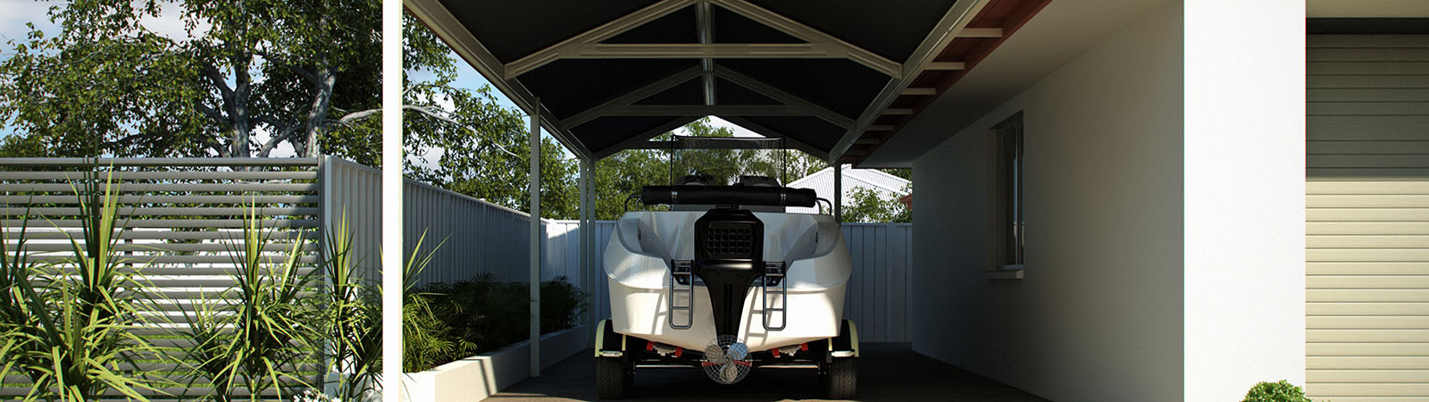 Lysaght Sheds n Homes Carport Banner