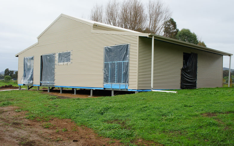 Rural Retreat Kit Home rear view before lock up
