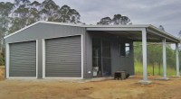 double garage with lean to