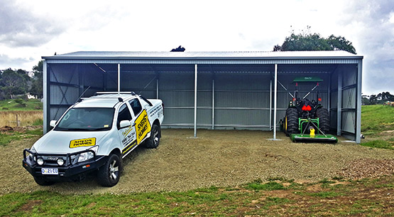 gympie rural open front zincalume farm shed