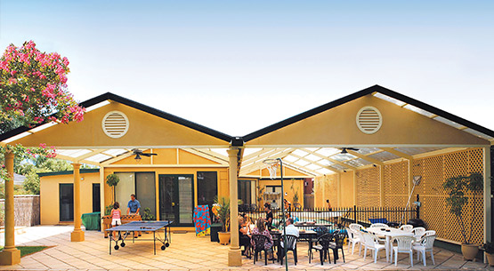 patio double gable roof outdoor living