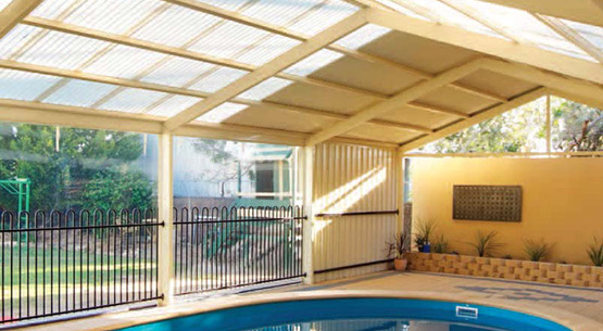patio gable roof pool skylights