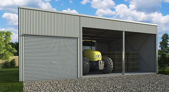 skillion zincalume farm hay machinery storage shed